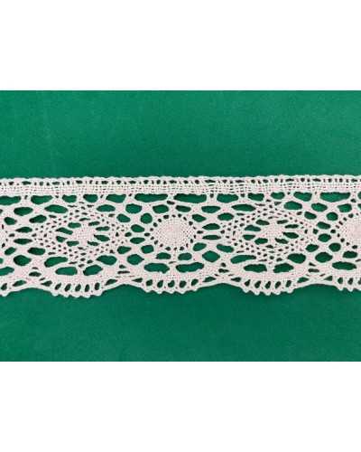 Trimmings Cotton Lace Medium Point Crochet Type Perforated Oval Design 5 Cm