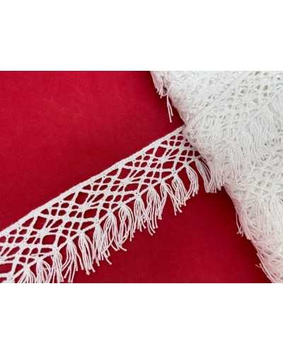 Trimmings Cotton Lace Small Fringe Border Type Crochet 4 Cm High