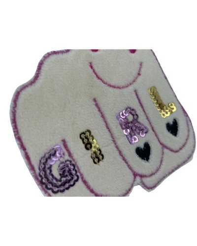 Thermo Hand Adhesive Application Fist Velvet Sequins Embroidery Girl Black Hearts Smiley Cm 7x7