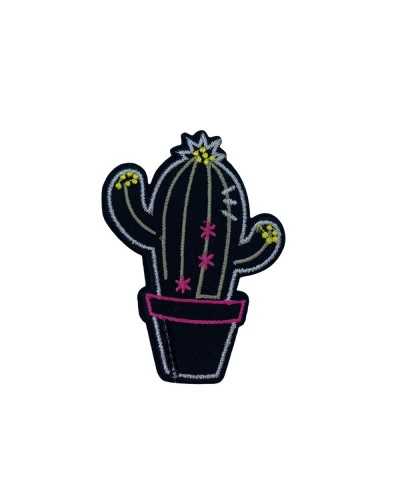 Adhesive Application Black Cactus Embroidery Iron-on Patch Patch 6x8 Cm