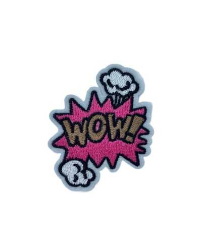 Application Iron-on Patch Fabric Embroidery Comic WOW 6x7 Cm