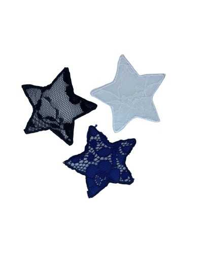 Thermoadhesive Application Embroidery Patch Marbet Lace Solid Color Star 5 Cm