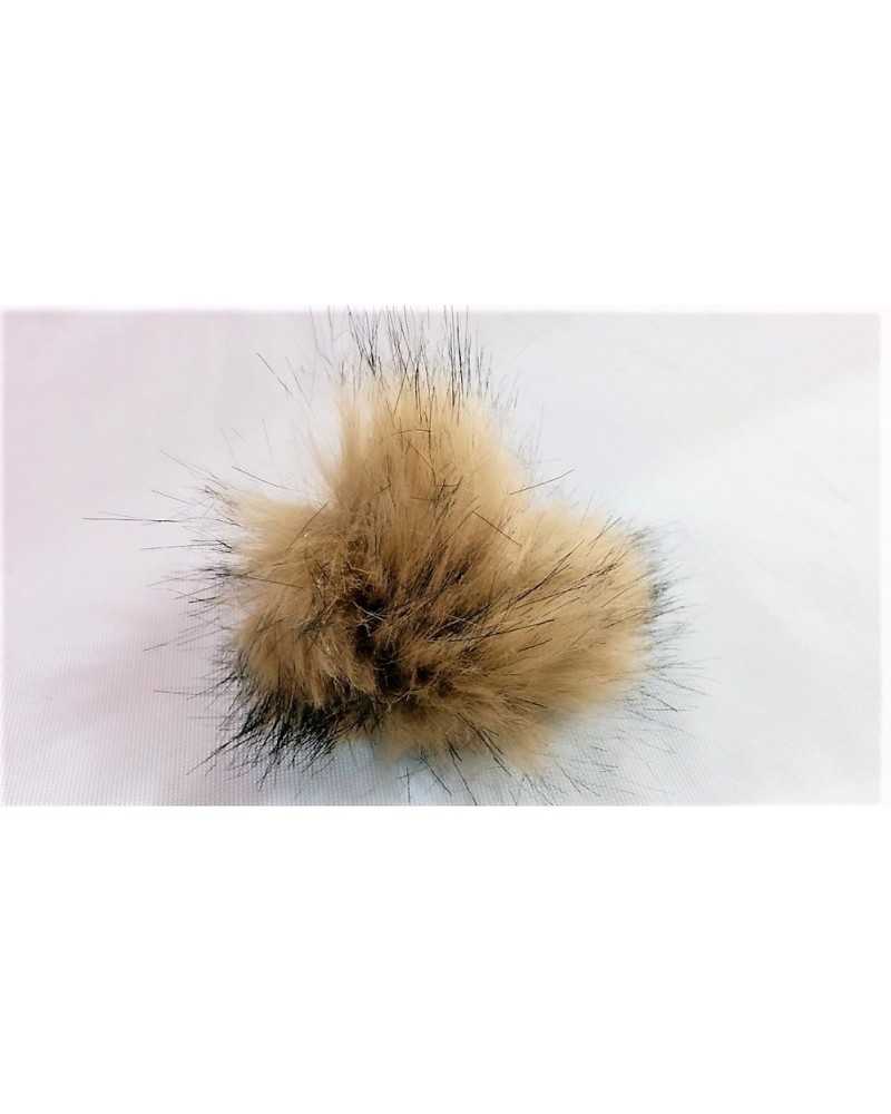 Application round pom poms in faux fur 6 cm bags and fashion accessories