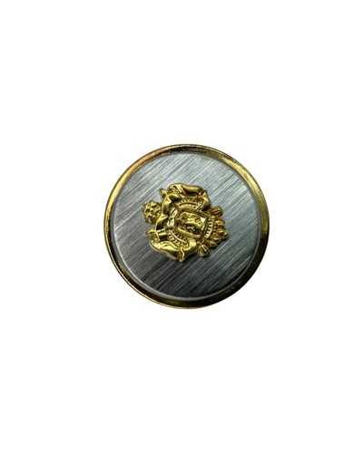 Round Shiny Metal Button Stem Coat of Arms Gold Silver Size 25 Mm
