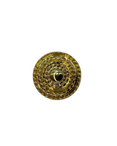 Round Shiny Metal Button Slot Shank Gold Circle Model Measure 3 Cm