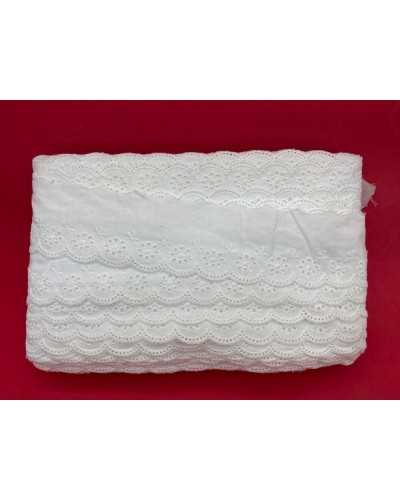Trimmings White Sangallo Lace Shiny Scalloped Embroidery 55 Mm High