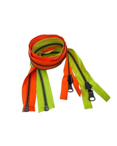 Zip Closure Zip Metal Chain 10 Mm Divisible Reversible Fluo High Visibility Jacket Cm 108