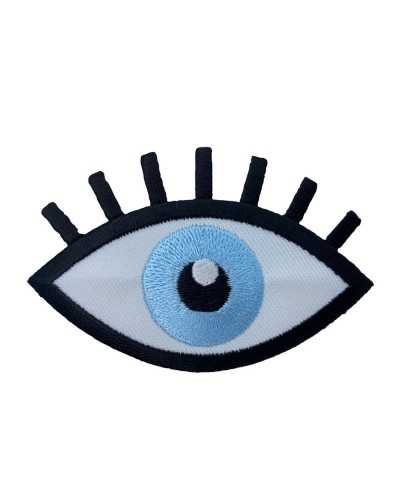 Heavenly eye application embroidered thermo-adhesive patch 45x30 mm