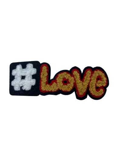 Thermoadhesive Application Patch Embroidery Sponge Wool Written Astag Love 80x25 Mm