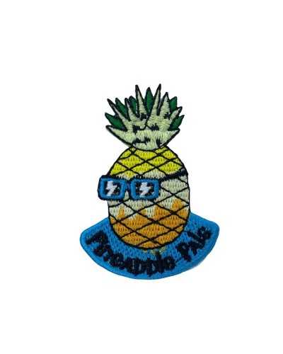 Application Patch Thermocollant Ananas Broderie Lunettes 55x75 Mm