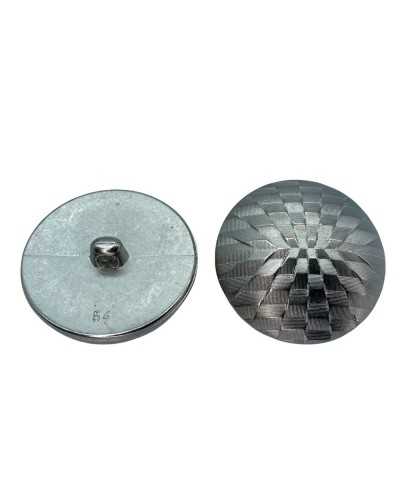 Large Zamak Button with Polished Three-Dimensional Worked Effect Shank 34 Mm