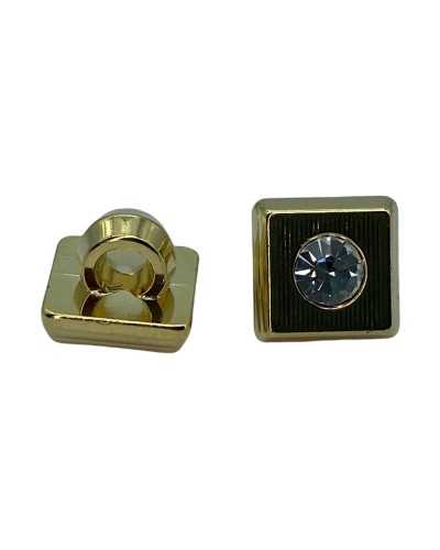 Buttonhole Resin Button Shiny Shank Strass Square 9 Mm