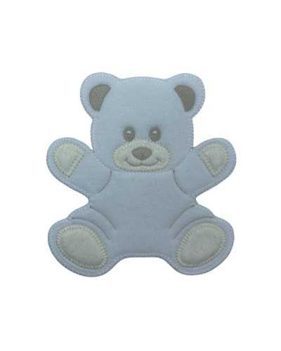 Application Iron-On Patch Baby Embroidered Teddy Bear Velvet Fur 15x14 Cm
