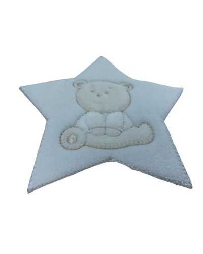 Thermoadhäsive Baby Star Creme Samtapplikation 13x13 cm