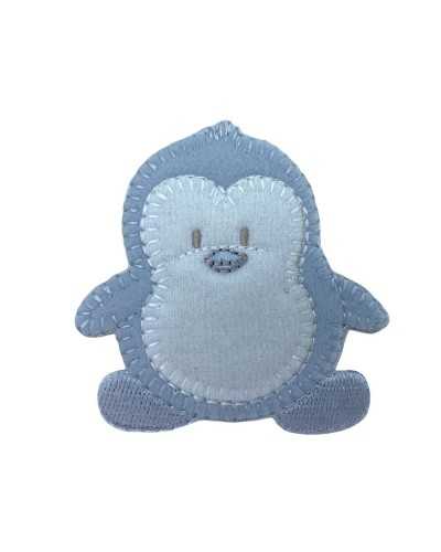 Applikationspatch zum Aufbügeln, Baby-Stickerei, Pinguin-Chenille, 75 x 70 mm