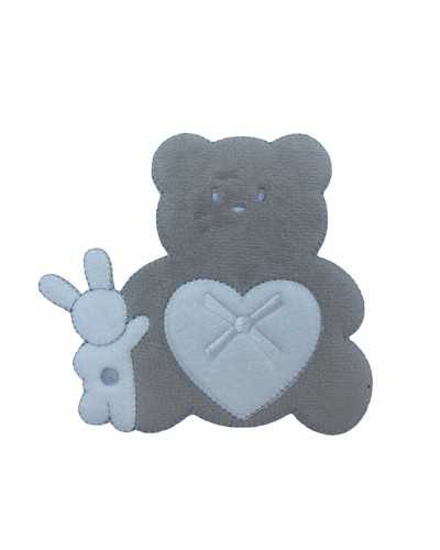 Application Iron-on Patch Embroidery Baby Velvet Teddy Bear Bunny Heart 12x12.5 Cm