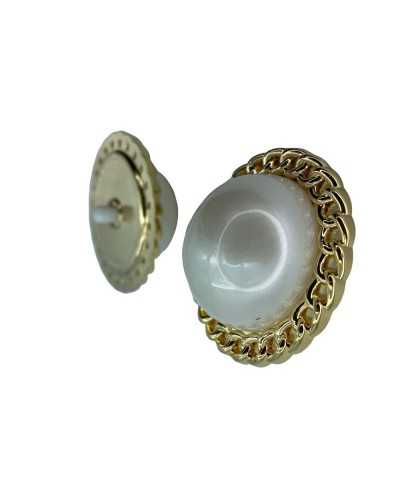 Jewel Button Convex Crown Aluminum Stem Pearl Central 32 Mm