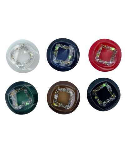 Round Button with Hollow Lurex Square Size 28 Mm 18