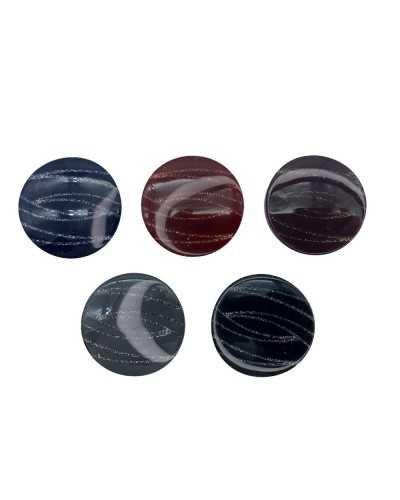 Round Laminated Polyester Domed Button for Jacket Cuffs Mm 18