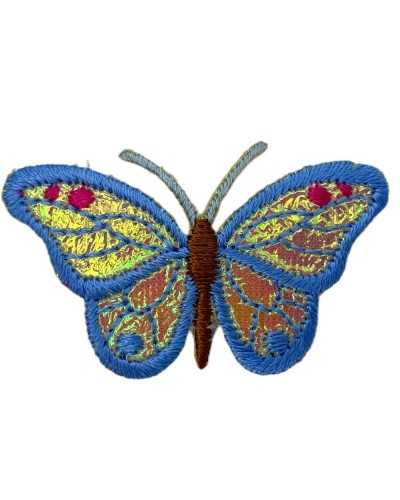 Thermoadhesive Application Marbet Patch Faux Python Leather Embroidery Butterfly 45x30 Mm