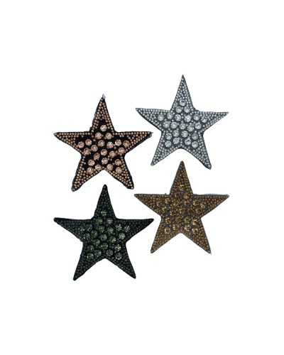 Application Patch Iron-on Patch Star Rhinestone Large Small 9x9 Cm