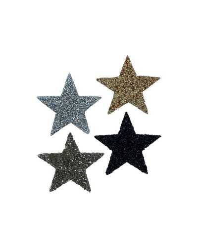Thermoadhesive Application Conical Rhinestone Star Patch 8 Cm
