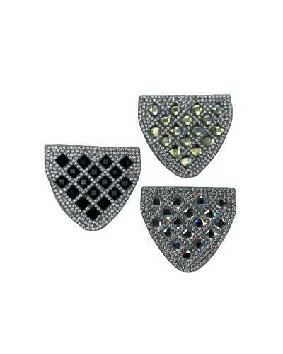 Patch Thermo-adhésif Bouclier Emblème Strass 45x5 Mm