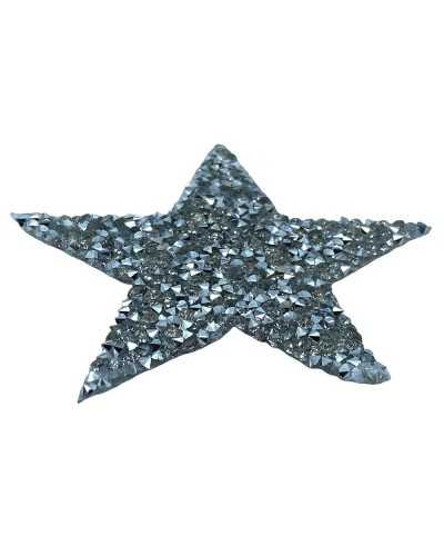 Applicazione termoadesiva patch stella pietre e strass 6x6 cm