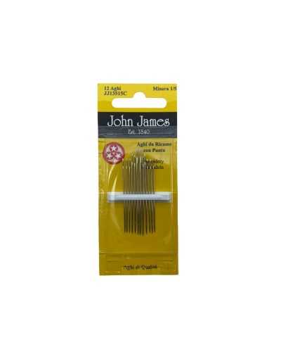 12 klassische gemischte Handsticknadeln Mis. 1/5 Spitze Drei Sterne John James 4/5 cm hoch