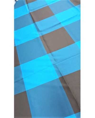 Large brown and turquoise squared taffeta taffeta fabric measuring 3x2.80 metres