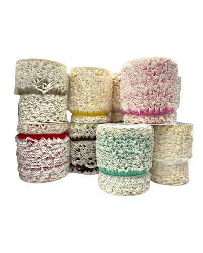 Passementerie Dentelle Dentelle Frisée Double Rouches Volants Colorés Haut 25 Mm