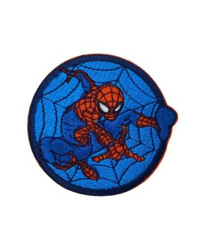 Applikationspatch Spiderman Spider-Man Runde Stickerei zum Aufbügeln 6,5 cm