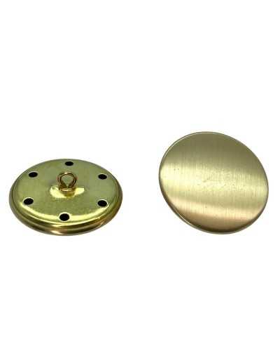 Round Flat Gold Metal Button Shank 28 Mm