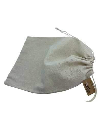 Jute Bag Natural Cotton Lace Closure Size 22x30cm