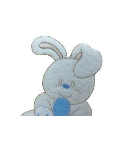 Application Iron-on Patch Baby Rabbit Flower Chenille Embroidery 7x6 Cm