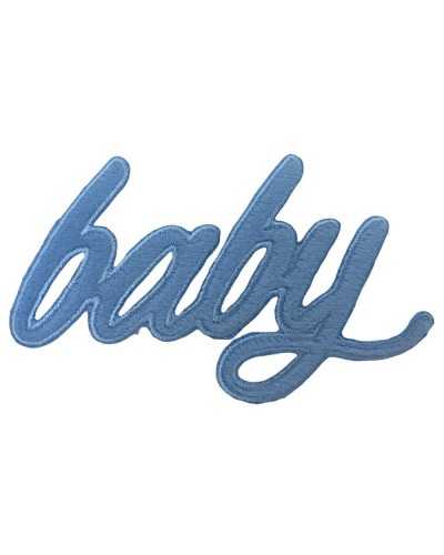 Thermoadhesive Application Velvet Embroidery Patch Marbet Written Baby 100x55 Mm