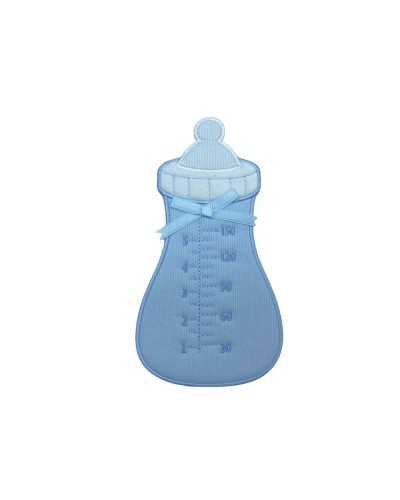 Thermoadhesive Application Embroidery Fabric Millerighe Satin Bow Patch Baby Bottle 17,5x9 Cm