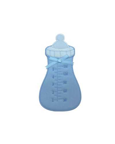 Thermoadhäsive Applikation, Stickstoff, Millerighe-Satin-Schleifenaufnäher, Babyflasche, 17,5 x 9 cm