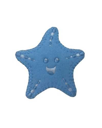 Thermoadhesive Application Starfish Embroidery Velvet Patch 6 Cm