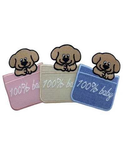 Thermoadhesive Application Embroidery Baby Dog 100% Heart 7X5 Cm