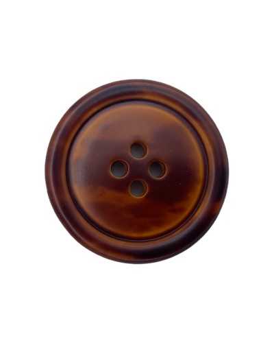 Flat Round Resin Button 4 Holes Burnt Wood Effect 33 Mm