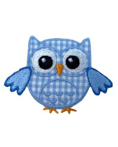 Thermoadhesive Application Embroidery Owl Vichy Fabric 6x4 Cm