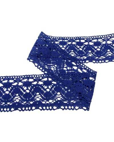 Trimmings Blue Lace Tombolo Mixed Cotton Lace Tip High 8 Cm