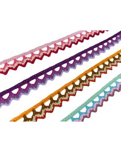 Shabby Cotton Lace Trimmings Multicolor Tack 1 Cm