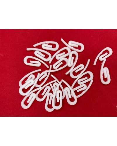 30 Pcs Canard Proboscis Crochet Plastique Blanc 32x11 Mm