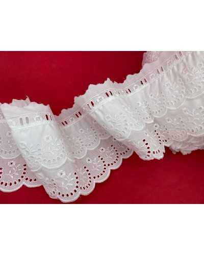 Sangallo Lace Curled Passanastro Double Frill White High 11,5 Cm