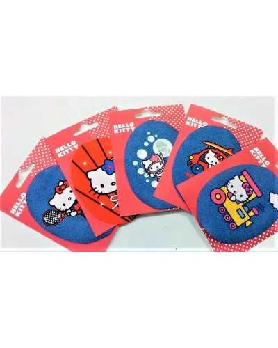 Thermo-adhesive application patch oval printed jeans hello kitty 11x8 cm