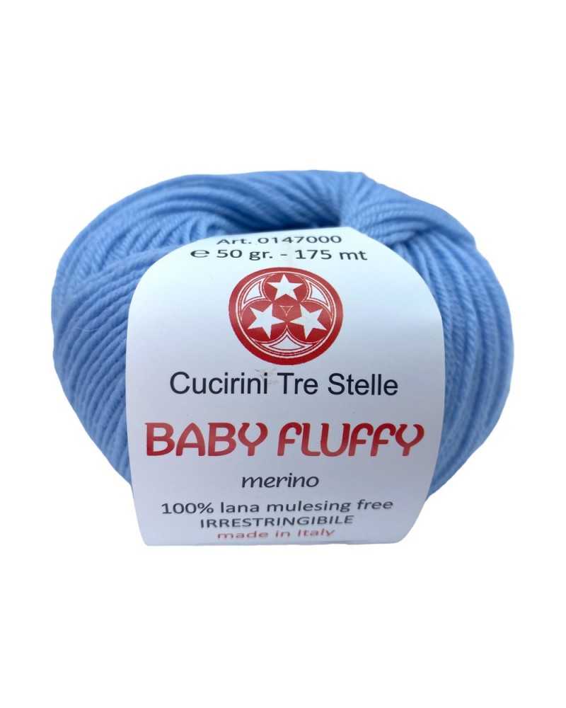 Ovillo Lana Merino 100% Baby Fluffy 50 Gramos Color Liso Tres Estrellas