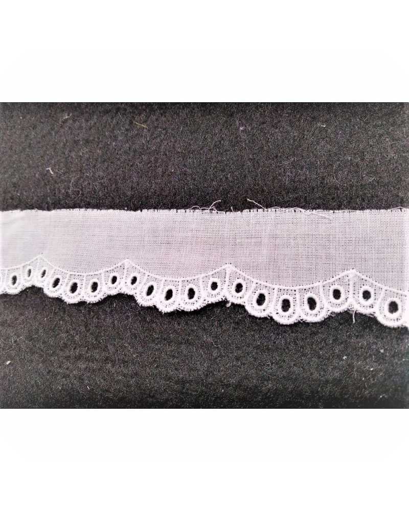 Passamaneria Pizzo Macramè Bianco Disegno Archi Smerlato Alto 10 Cm