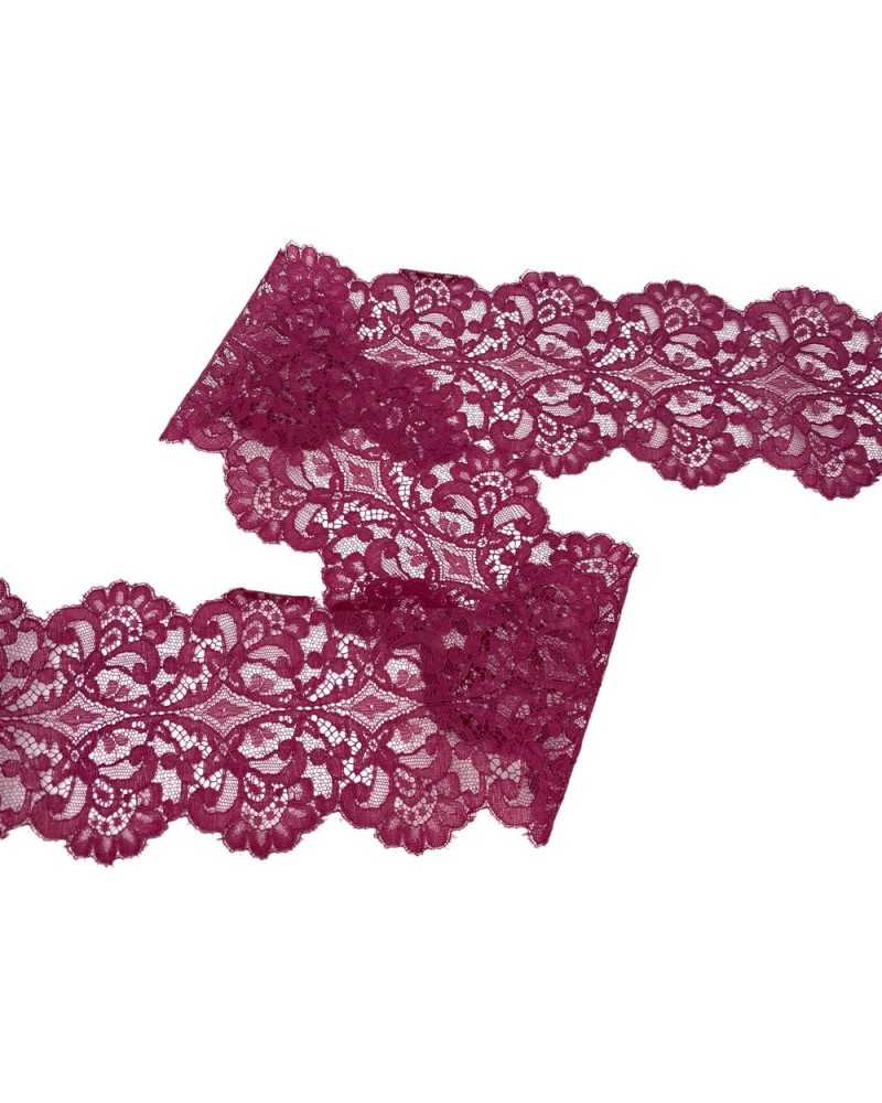 Burgundy Embroidered Lace Trim, Maroon Purple Lace Trim, Rose Lace